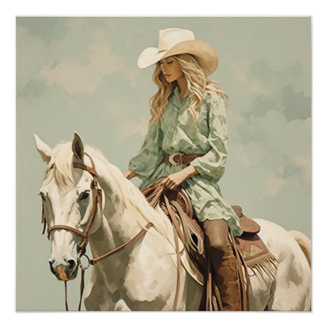 Saddle Stitched Splendour: Cowgirl Wall Art (Front)