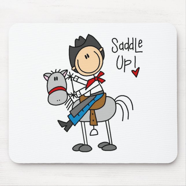Saddle Up! Cowboy Stick Figure Mousepad (Front)