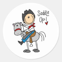 Saddle Up! Cowboy Stick Figure Sticker