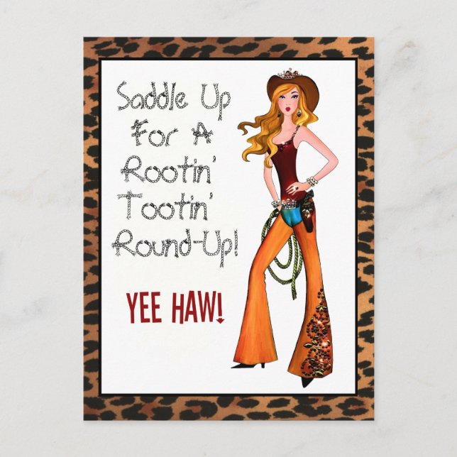 Saddle Up For A Rootin' Tootin' Round-Up! Postcard (Front)