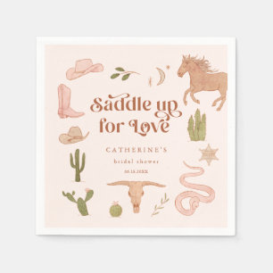 Saddle Up For Love Pink Bridal Shower  Napkin