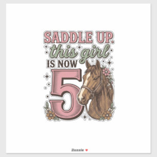 Saddle Up Girl 5th Birthday Horse Cowgirl Shirt