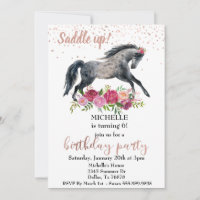 Saddle Up Horse Birthday party pink