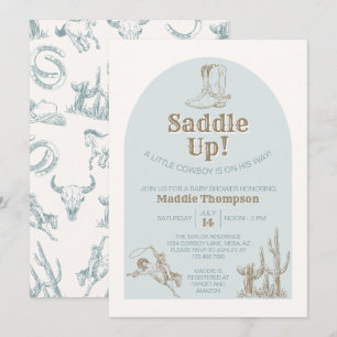 Saddle Up ! Invitation Baby shower Cowboy