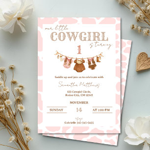 Saddle Up Pink Cowgirl Western Birthday Invitation
