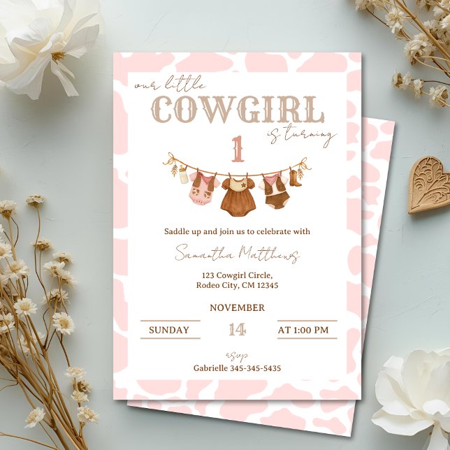 Saddle Up Pink Cowgirl Western Birthday Invitation (Saddle Up! Pink Cowgirl Western Birthday Invitation)
