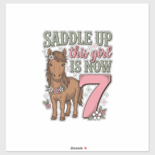 Saddle Up This Girl Is Now 7 Horse Birthday Shirt