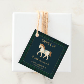 Saddle Up Vintage Preppy Horse Birthday  Favour Tags