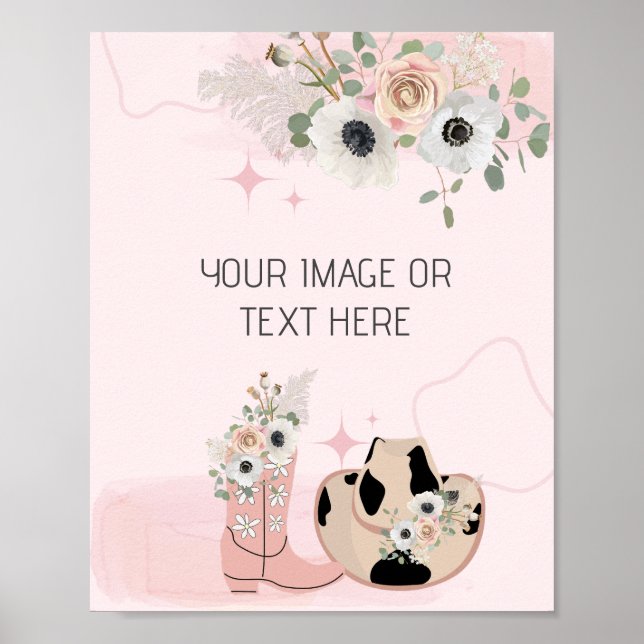 Saddle Up Western Cowgirl Theme Blank DIY  Poster (Front)