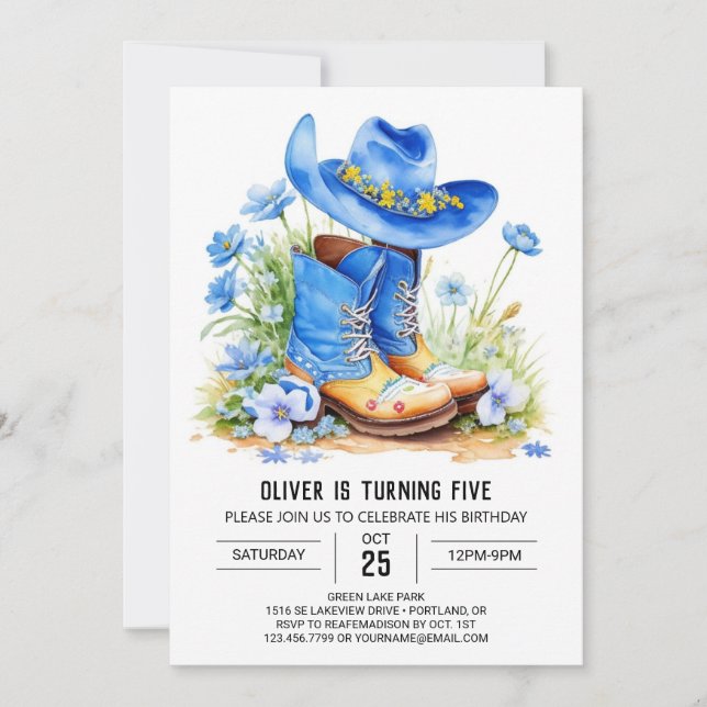 Saddle Up Wild West Birthday Invitation (Front)