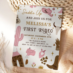 Saddle Up Wild West Rodeo Cowgirl Ranch Birthday Invitation