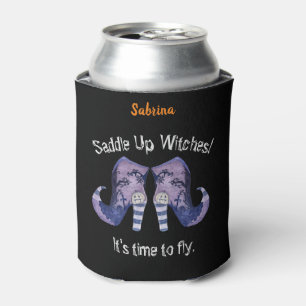 Saddle Up Witches Halloween Illustrated Boots  Can Cooler