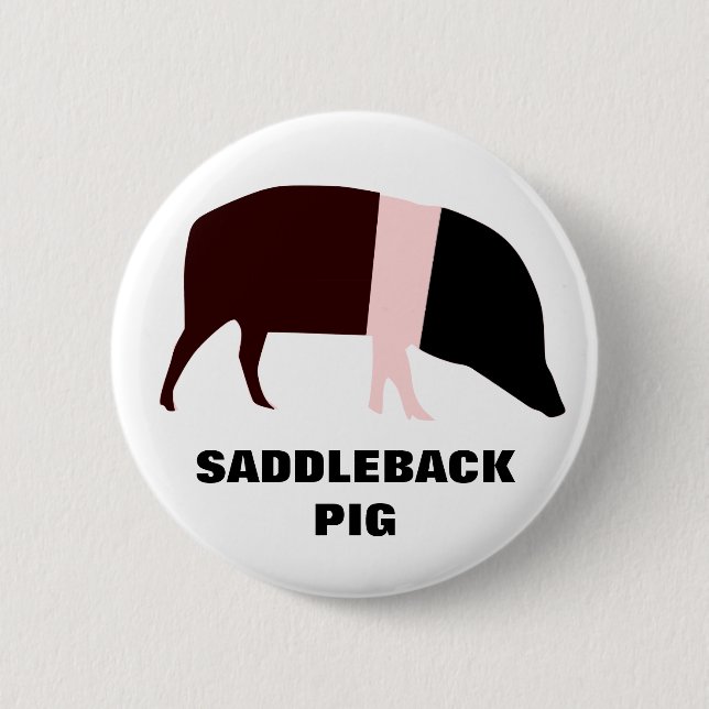 Saddleback Pig Customizable Button (Front)