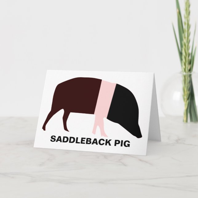 Saddleback Pig Customizable Greeting Card (Front)