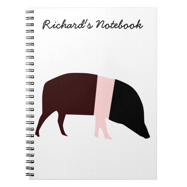 Saddleback Pig Customizable Notebook (Front)