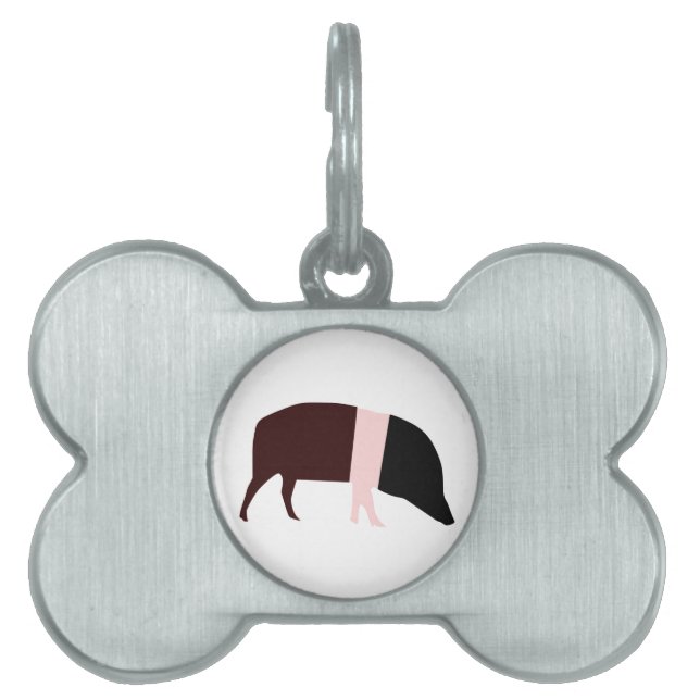 Saddleback Pig Pet Tag (Front)