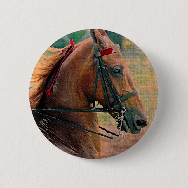 Saddlebred Faux Painting 2 Inch Round Button (Front)