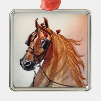 Saddlebred Horse Fine Harness Metal Ornament