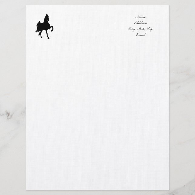 Saddlebred Horse Letterhead (Front)