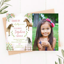 Saddup, Cheval Anniversaire Photo Invitation