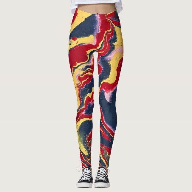 Sadie 1 Crazy Colourful Abstract Leggings (Front)