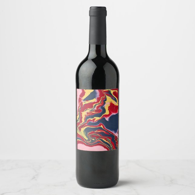 Sadie 1 Crazy Colourful Abstract Wine Bottle Label (Front)