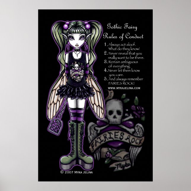Sadie Gothic Faery Rules of Conduct Poster (Front)