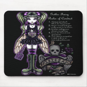 "Sadie" Gothic Fairy Rules of Conduct Mousepad