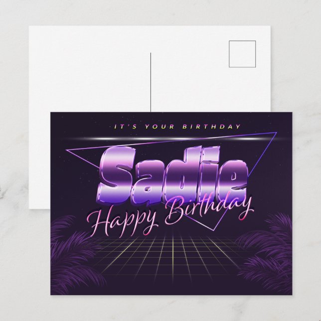 Sadie Name First name purla postcard birthday (Front/Back)
