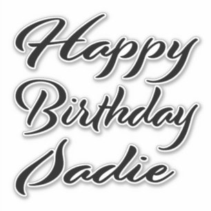 Sadie Prénom Anniversaire de Black Sticker