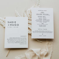 SADIE Programme de mariage minimal moderne 5x7 Car