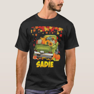 Sadie Thanksgiving Pumpkin Truck Thankful Fall Tre T-Shirt