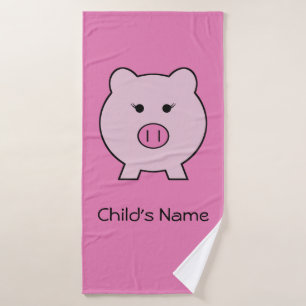 Sadie ~ The Pink Pig Bath Towel Set