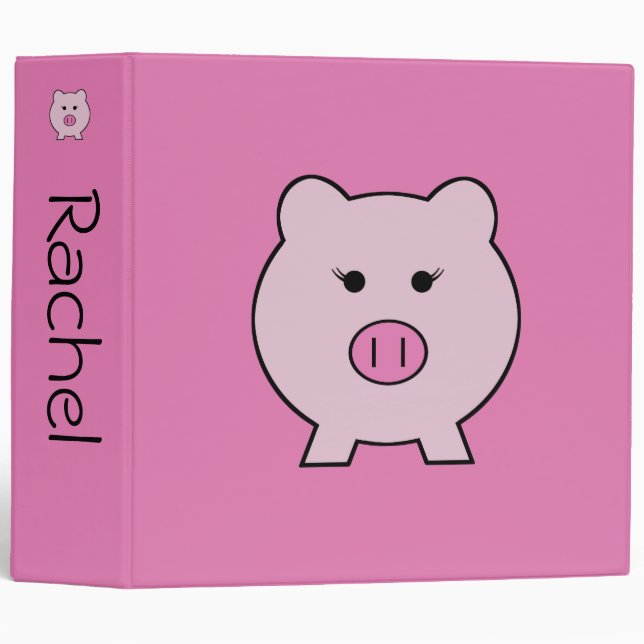 Sadie the Pink Pig ~ Cute Girly Kawaii Binder (Front/Spine)