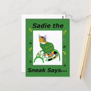 Sadie the Sneak St. Patrick's Day Carte postale