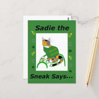 Sadie the Sneak St. Patrick's Day Carte postale