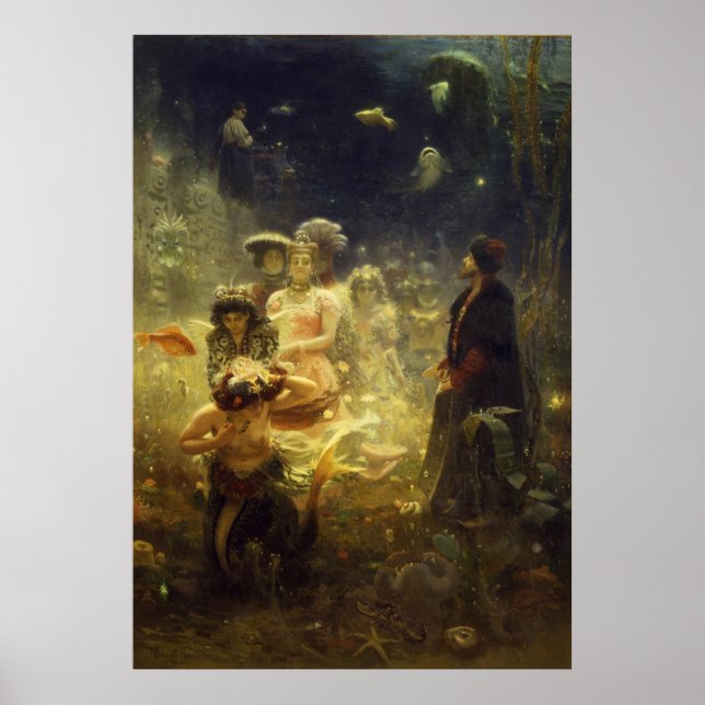 Sadko in the Underwater Kingdom Ilya Repin Mermaid Poster (Front)