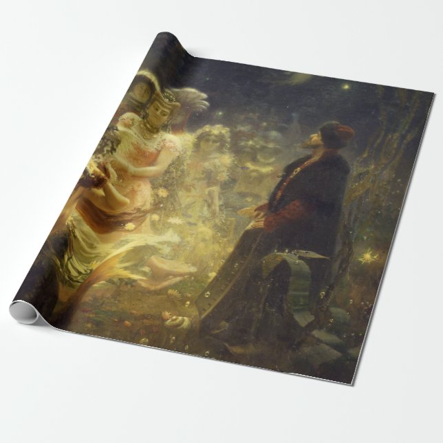 Sadko in the Underwater Kingdom Ilya Repin Mermaid Wrapping Paper (Unrolled)