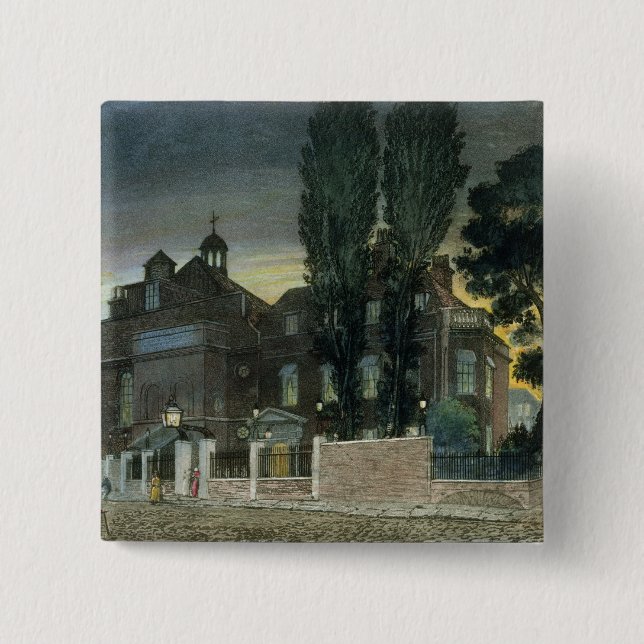 Sadler's Wells, 1826 (coloured engraving) 2 Inch Square Button (Front)