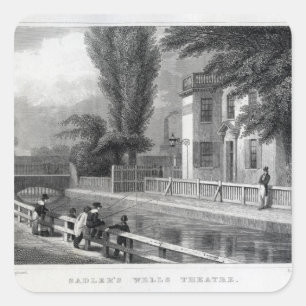 Sadler's Wells Theatre, engraved by J. Garner Square Sticker