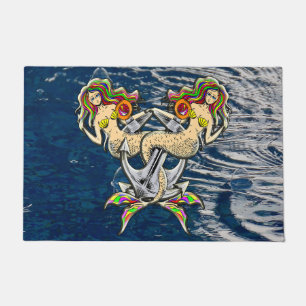 Sadly mermaids at anchor doormat