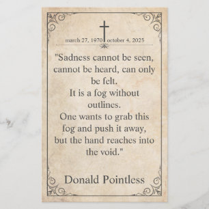 Sadness cannot be seen - Funeral Vintage Card