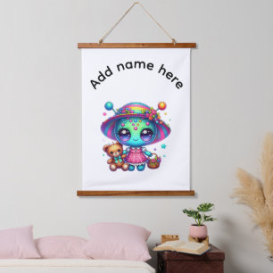 Sadzook the Colourful Alien Kids Hanging Tapestry