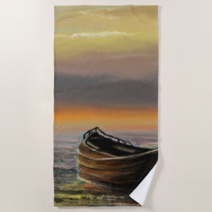 Sae Sunset Boat Beach Towel