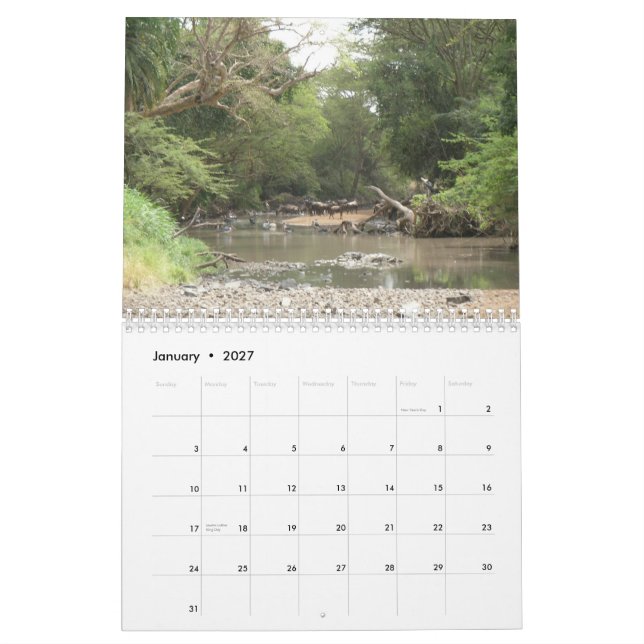 Safari 1 calendar (Jan 2027)