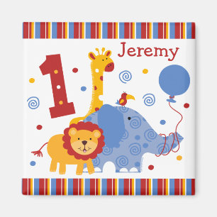 Safari 1st Birthday Custom Magnet