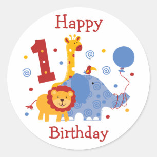 Safari 1st Birthday Custom Sticker