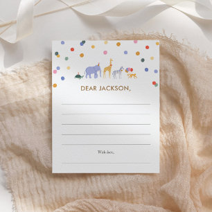 Safari 1st Birthday Party Time Capsule Card
