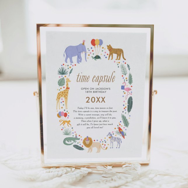 Safari 1st Birthday Party Time Capsule Sign (Creator Uploaded)