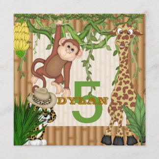 Safari 5th Birthday Invitation Template